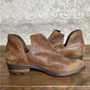 Sorel Brown Leather Ankle Boots
